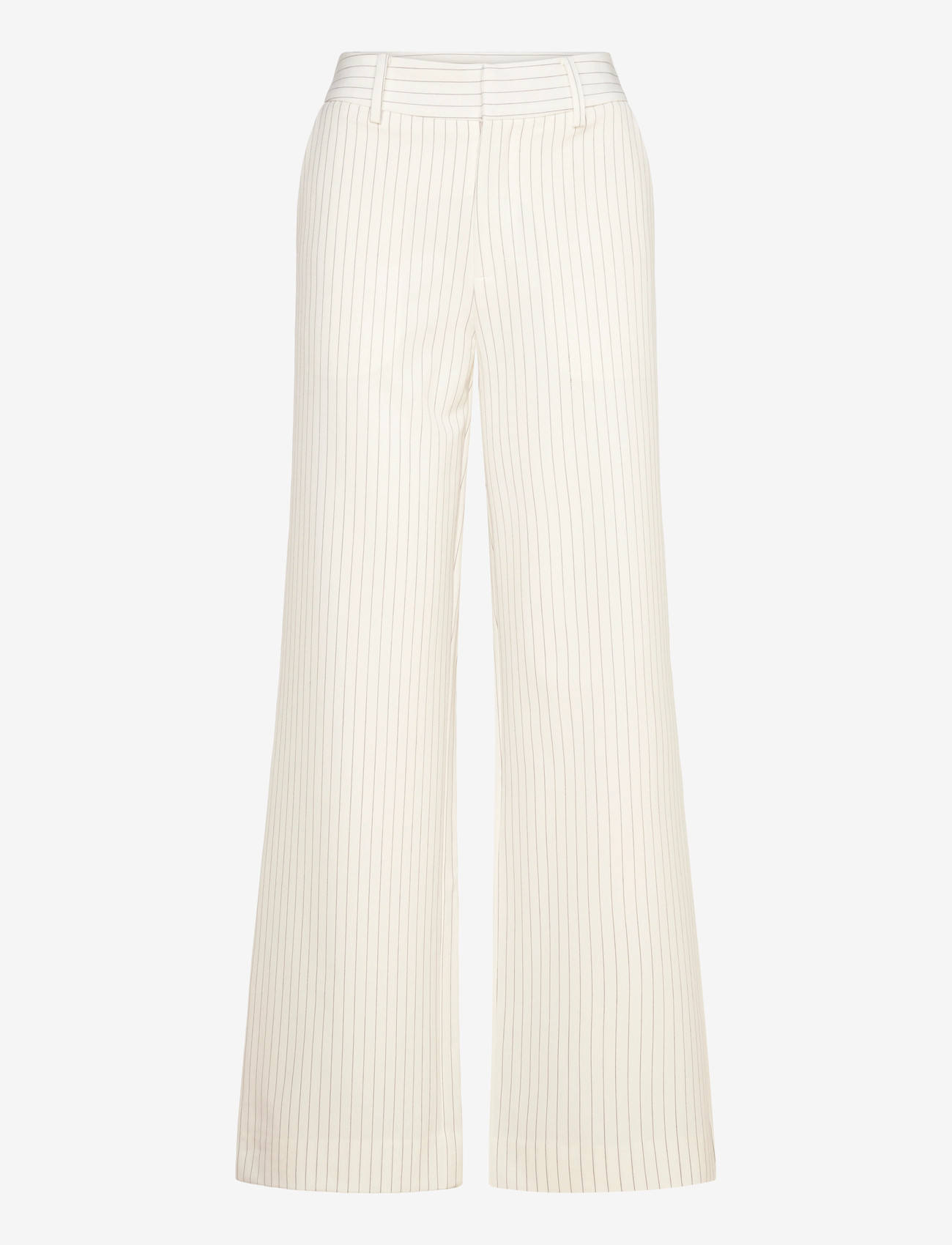 Gestuz - JoelleGZ mel. pinstripe MW pants - kostymbyxor - egret/grey pinstripe - 0