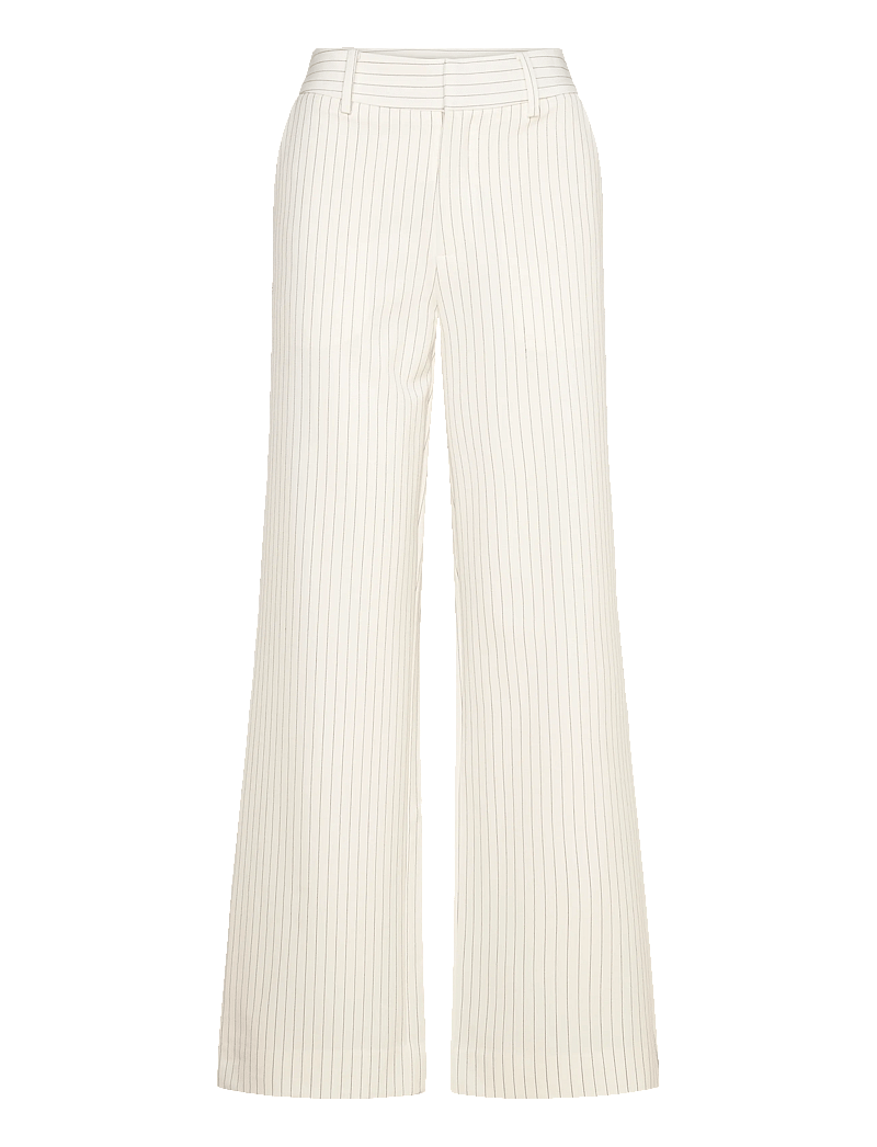 Gestuz - JoelleGZ mel. pinstripe MW pants - kostymbyxor - egret/grey pinstripe - 0