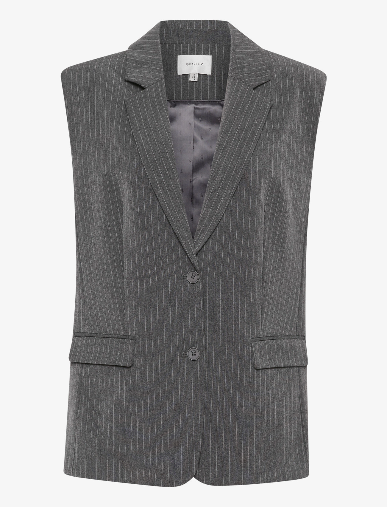 Gestuz JoelleGZ mel. pinstripe waistcoat - Bleiserit - GREY PINSTRIPE / grey