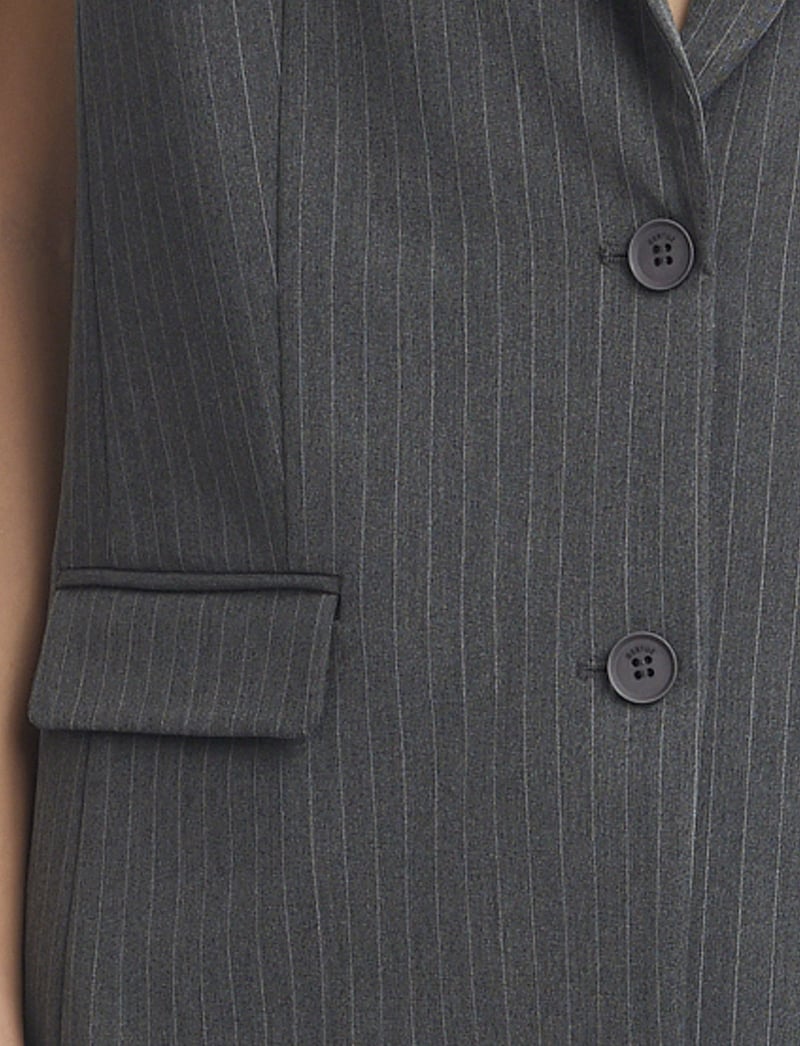 Gestuz - JoelleGZ mel. pinstripe waistcoat - westen - grey pinstripe - 5