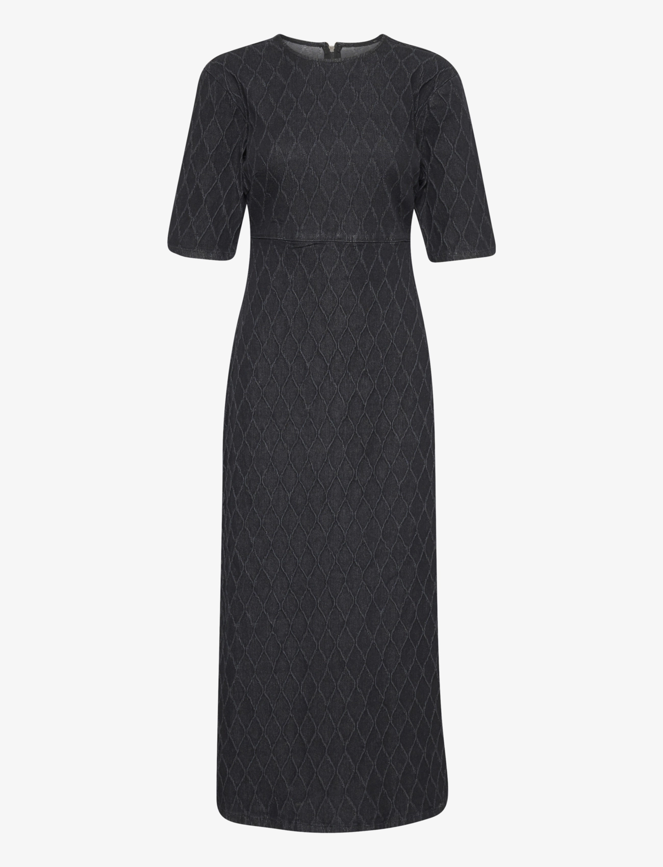 Gestuz RozerinGZ SS long dress - Kjoler - DARK BLACK WASH / black