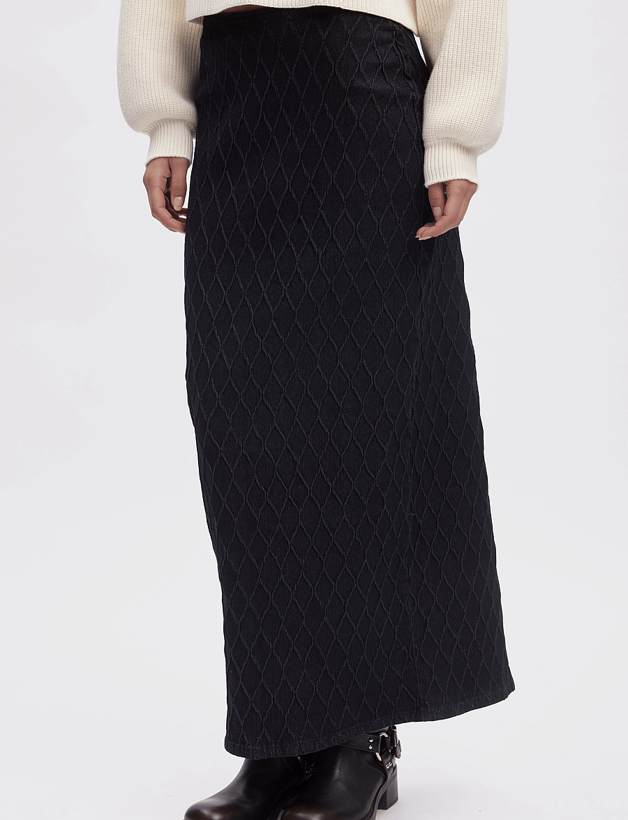 Gestuz - RozerinGZ long skirt - maxi pils - dark black wash - 0