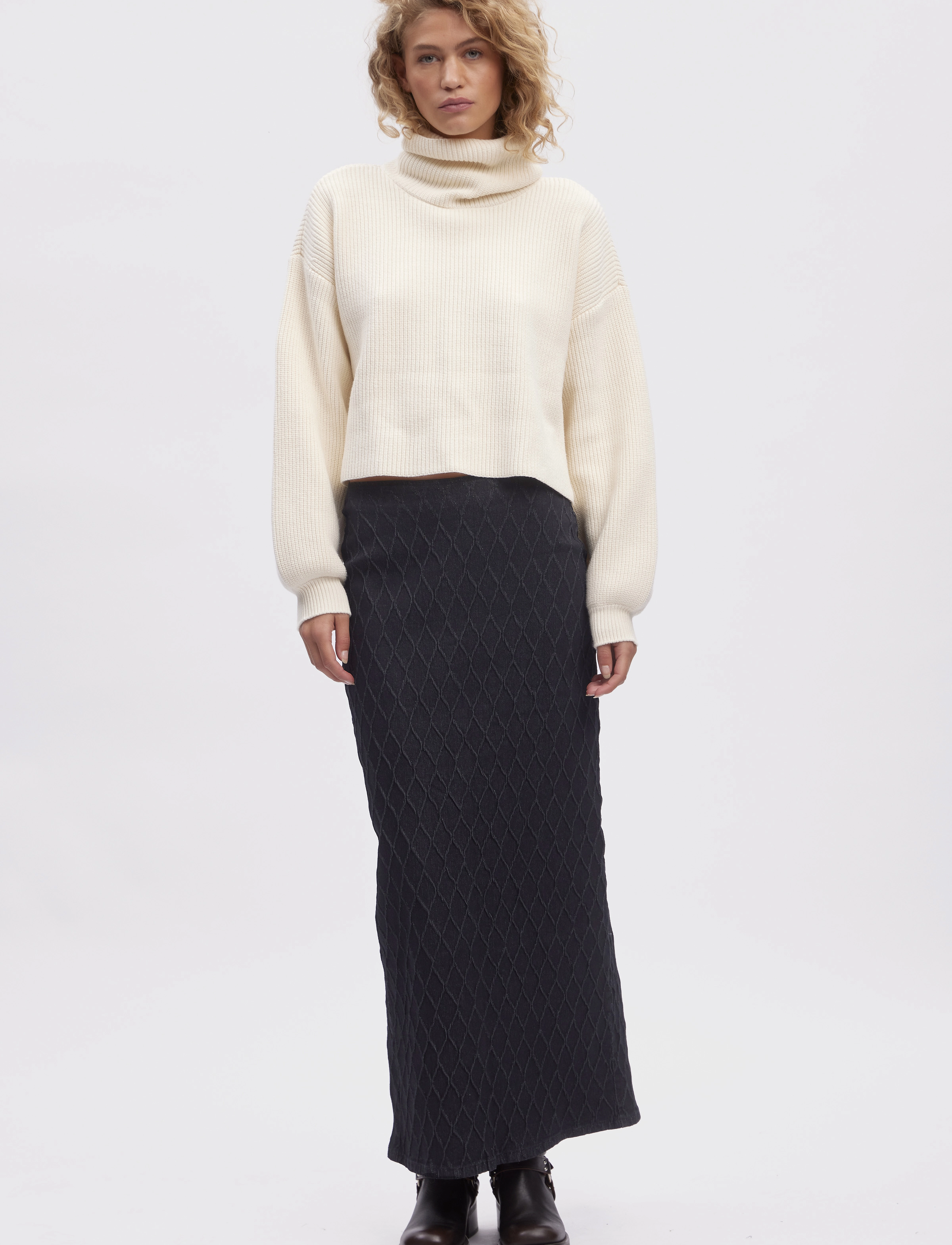 Gestuz - RozerinGZ long skirt - maxi pils - dark black wash - 3
