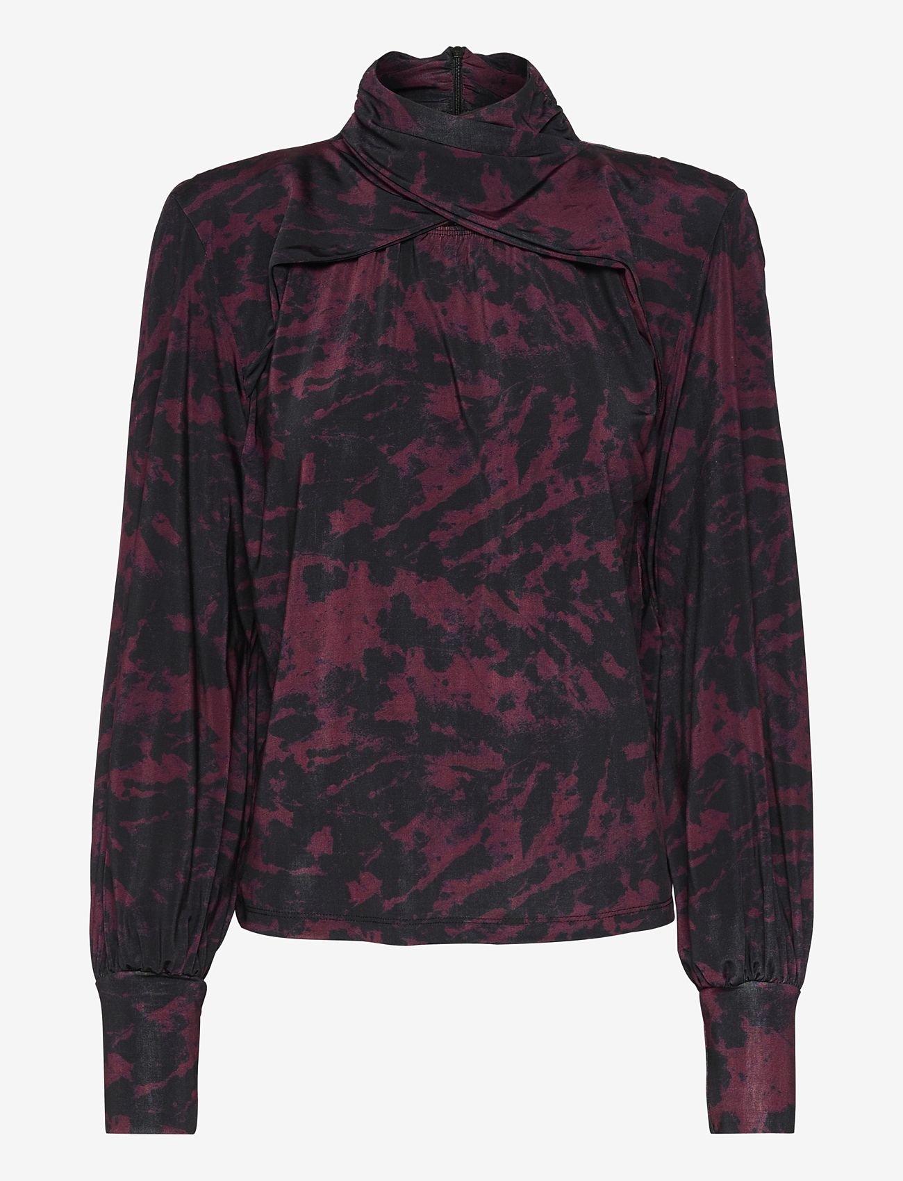 Gestuz - RedeinaGZ P ls blouse - långärmade blusar - red structure - 0