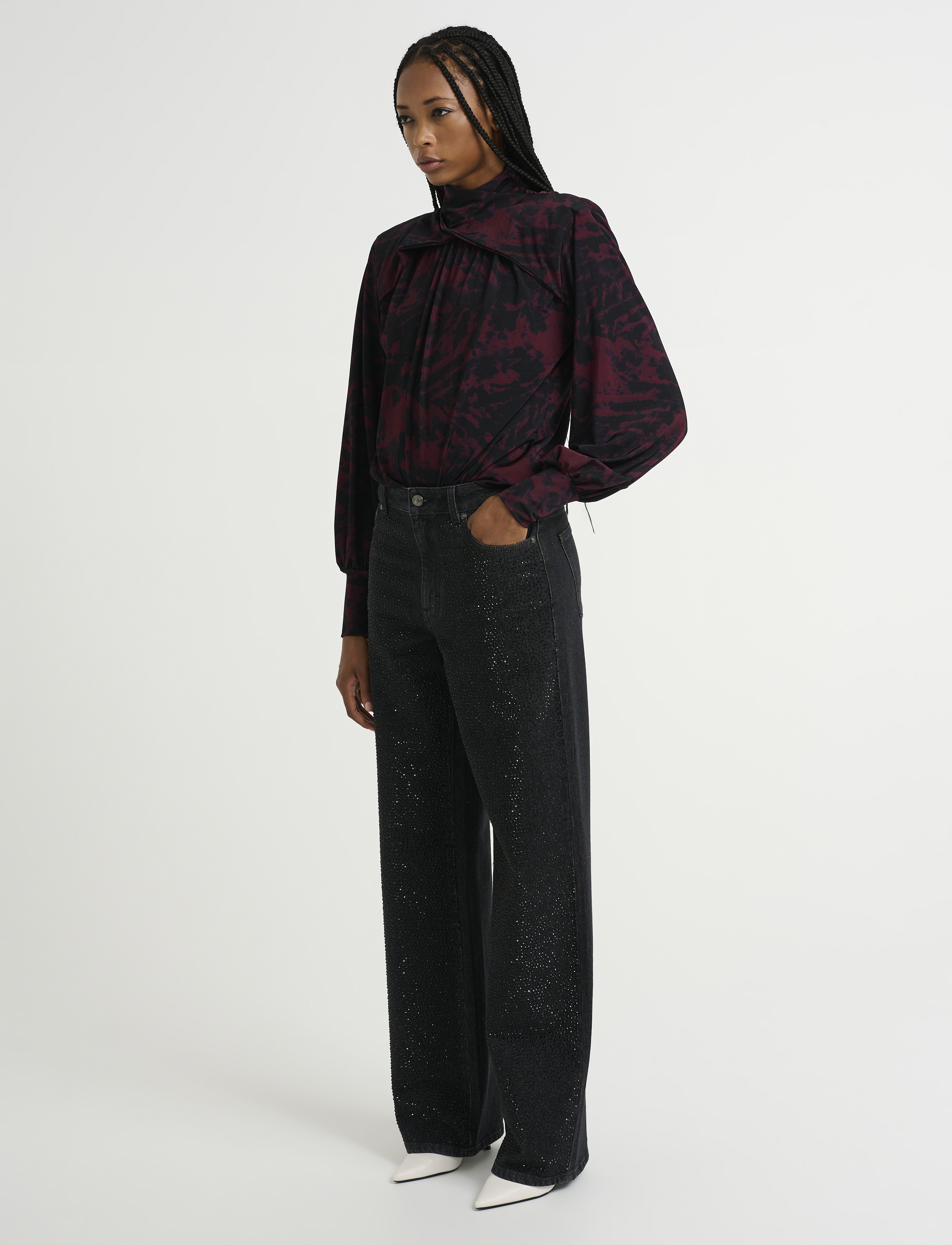 Gestuz - RedeinaGZ P ls blouse - pikkade varrukatega pluusid - red structure - 2