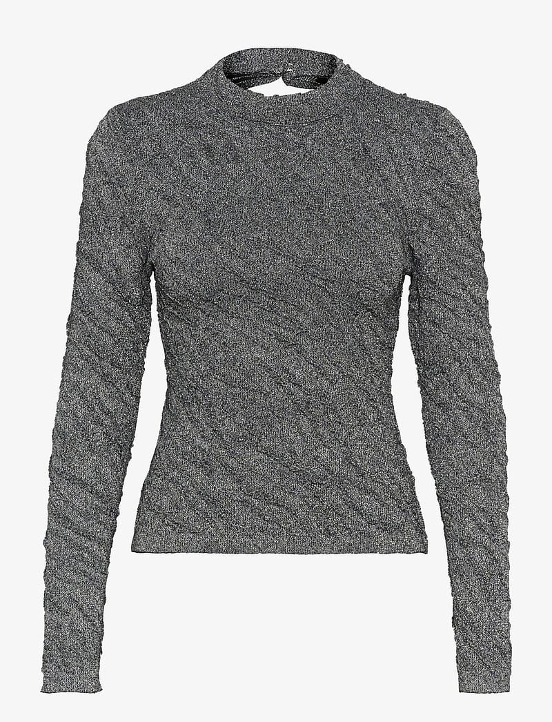 Gestuz - PillaGZ ls blouse - striktrøjer - black/silver lurex - 1