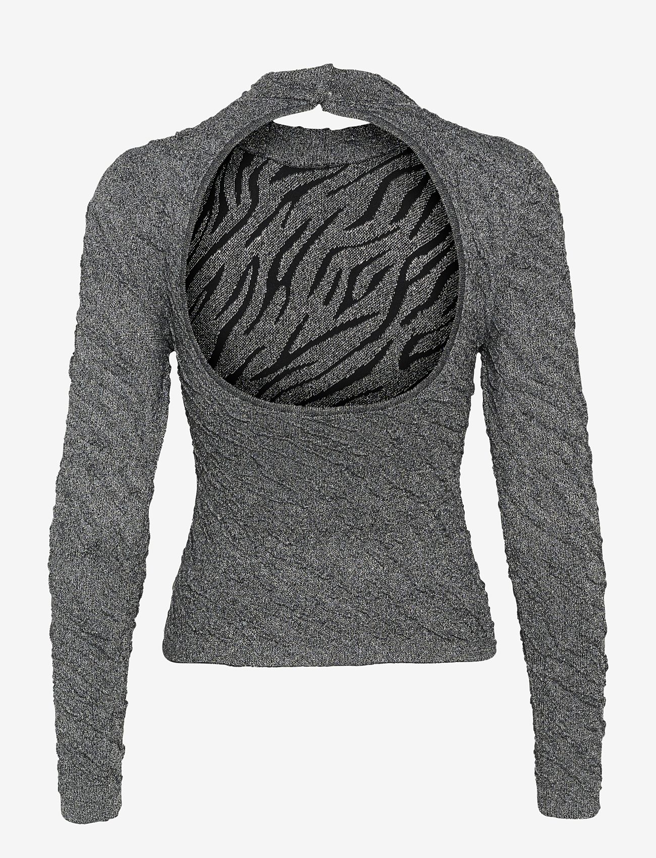 Gestuz - PillaGZ ls blouse - sügisesed riided - black/silver lurex - 1