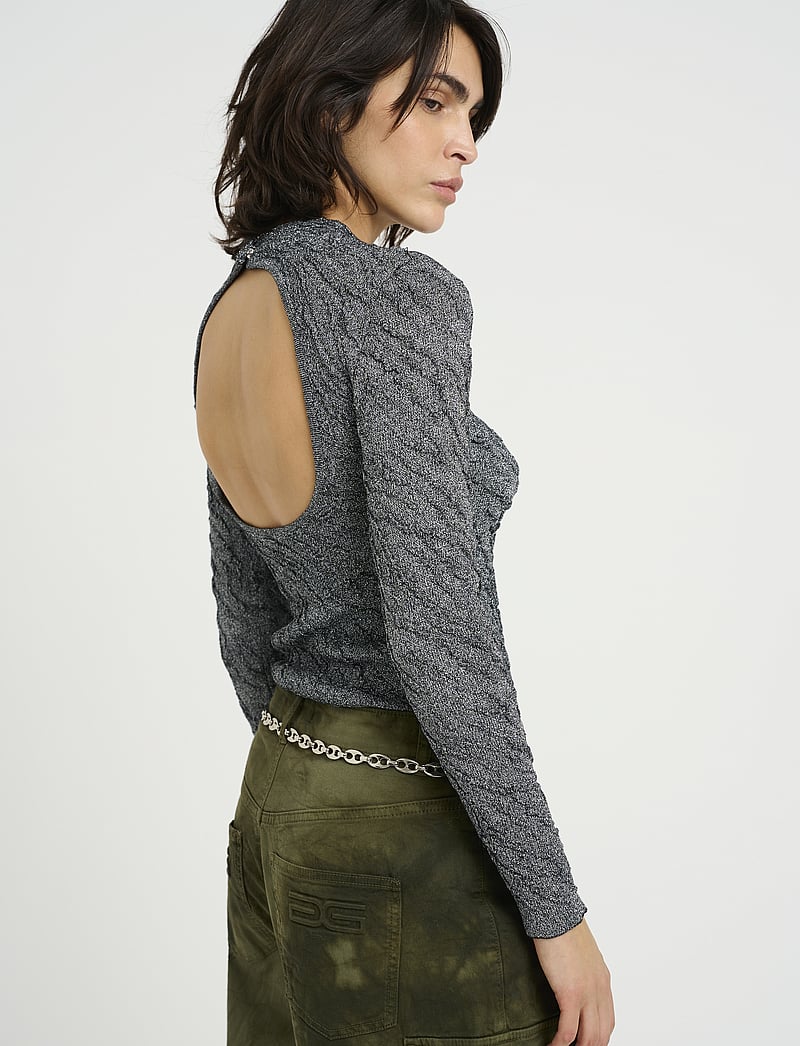 Gestuz - PillaGZ ls blouse - striktrøjer - black/silver lurex - 0