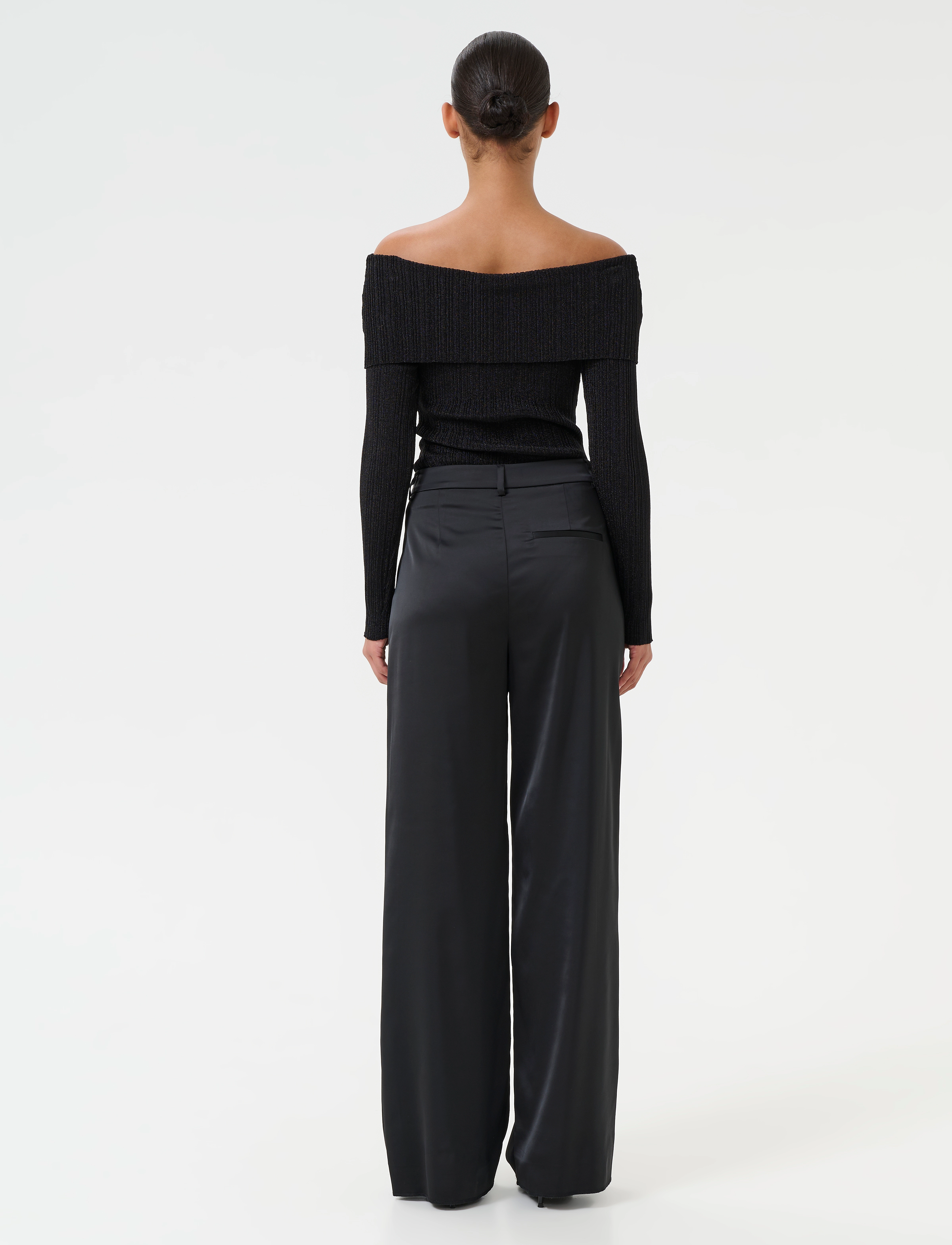 Gestuz - SilviGZ rib ls off shoulder - swetry - black - 3