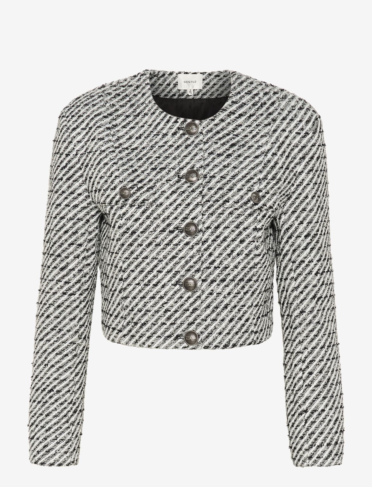 Gestuz - AmilinaGZ jacket - blacknwhite lurex twill - 0