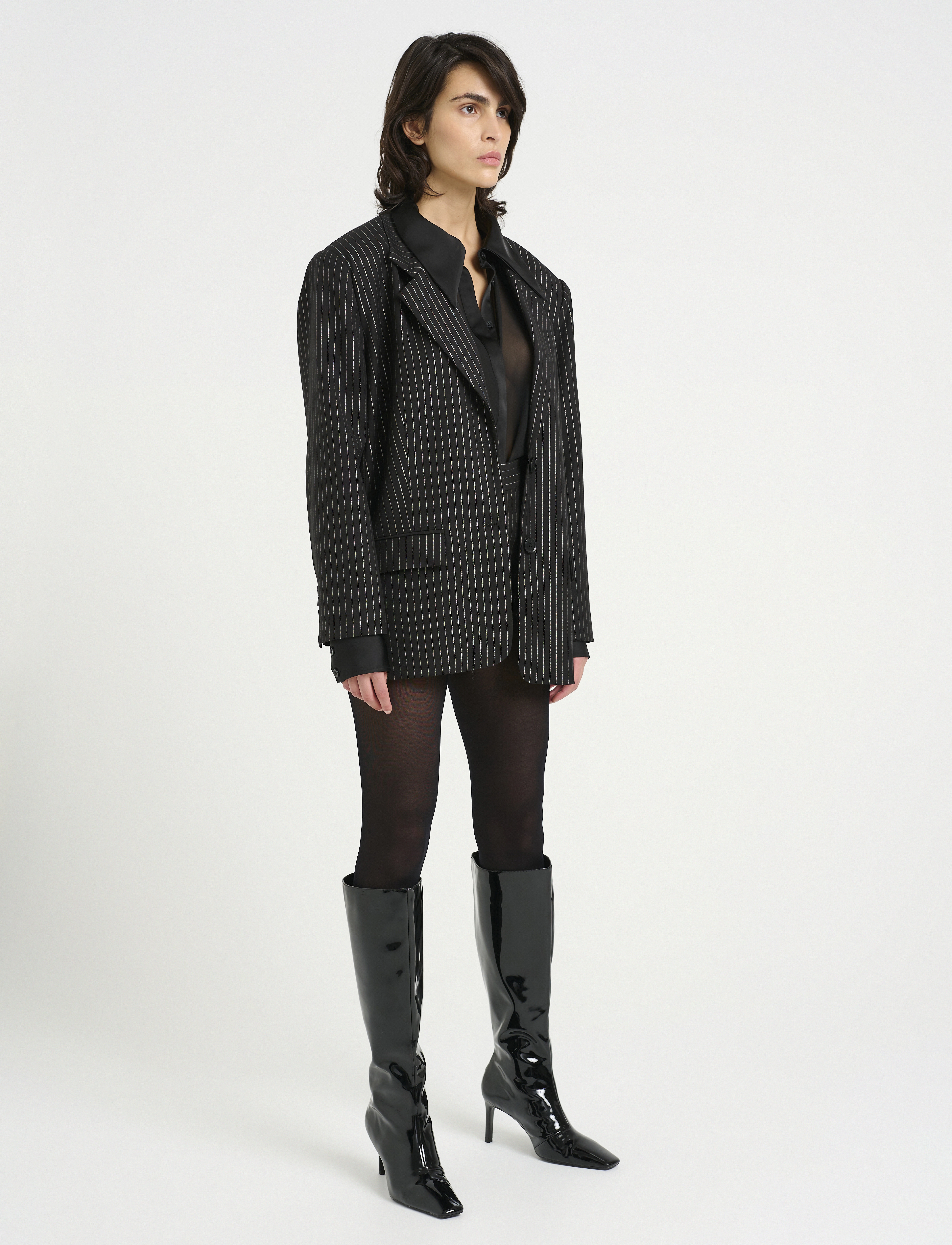Gestuz - CaylinaGZ OZ blazer - juhlamuotia outlet-hintaan - blackpinstripe lurex - 4