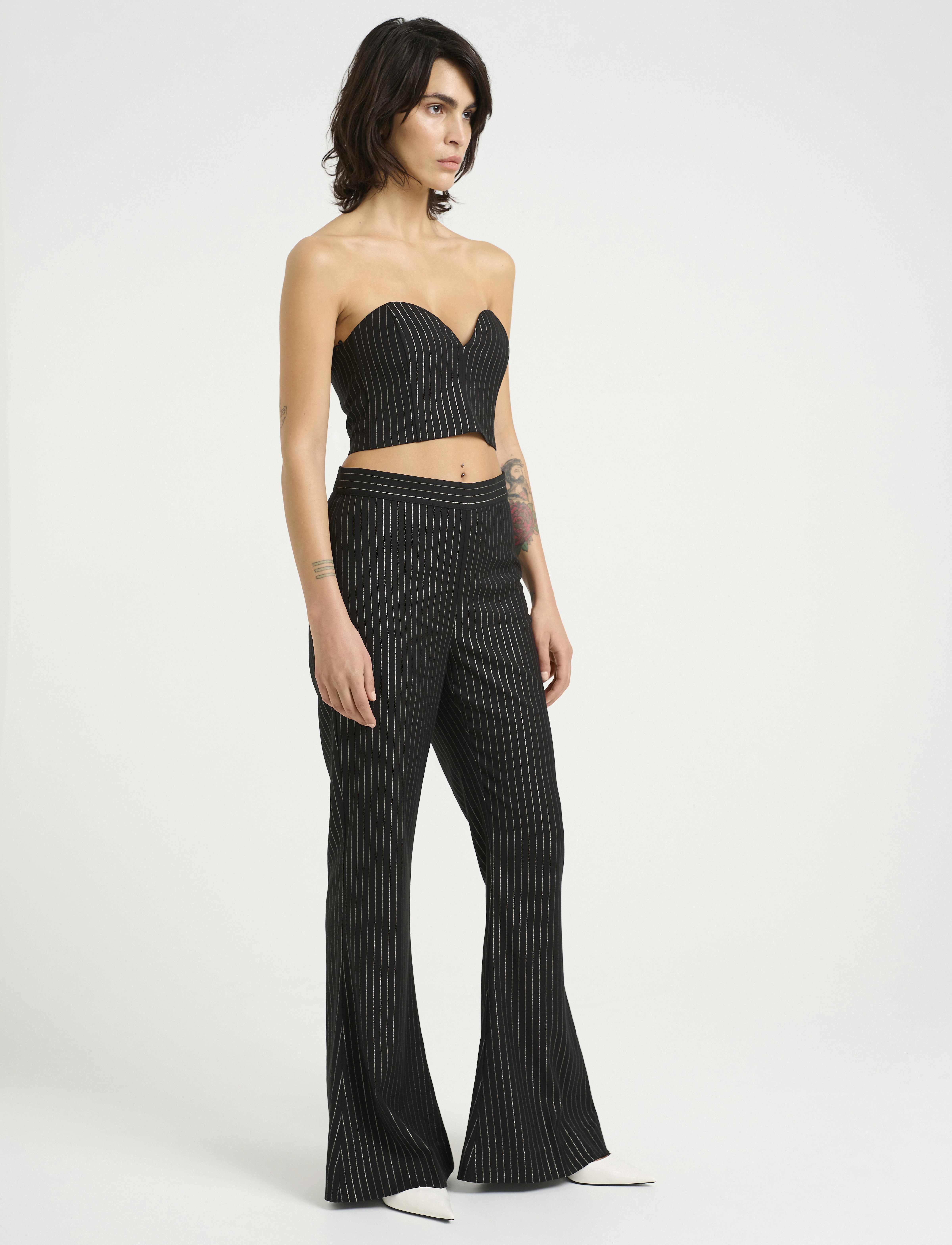 Gestuz - CaylinaGZ HW pants - pidulikud püksid - blackpinstripe lurex - 3