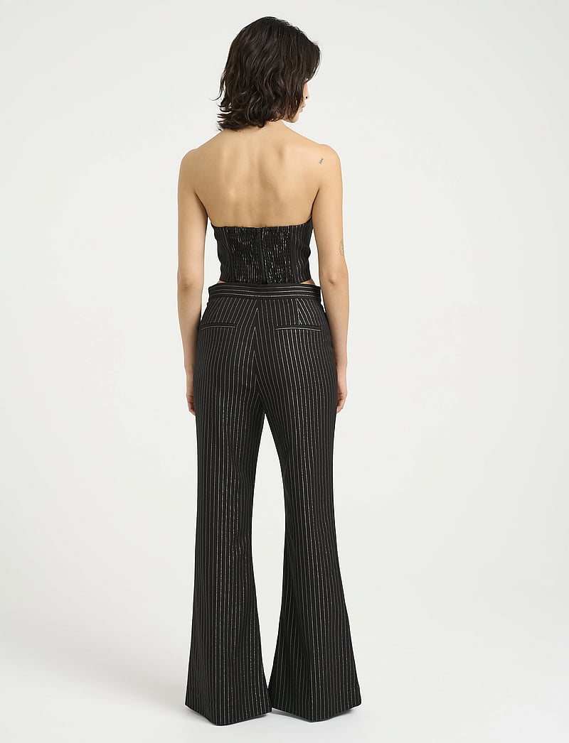 Gestuz - CaylinaGZ HW pants - alt laiad püksid - blackpinstripe lurex - 4
