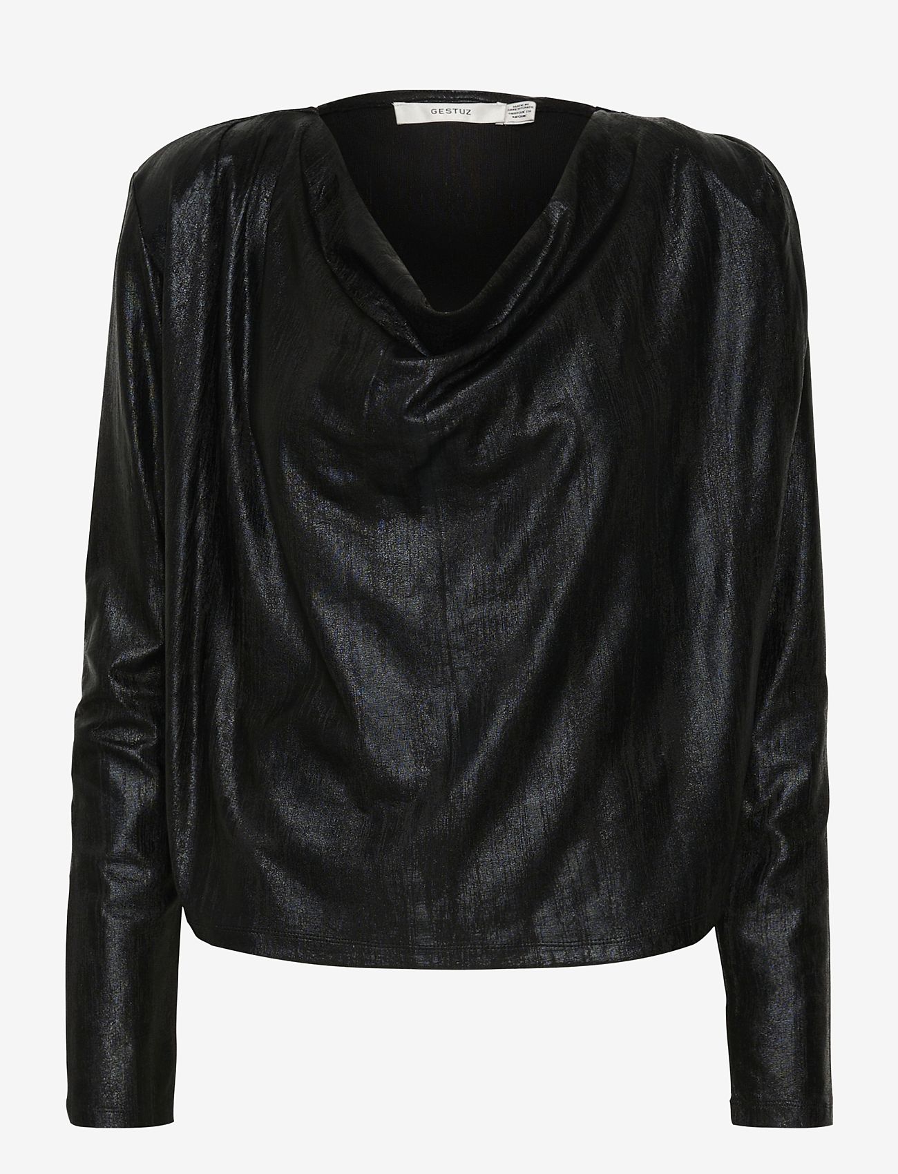 Gestuz - MadlinGZ ls blouse - langärmlige blusen - black - 0