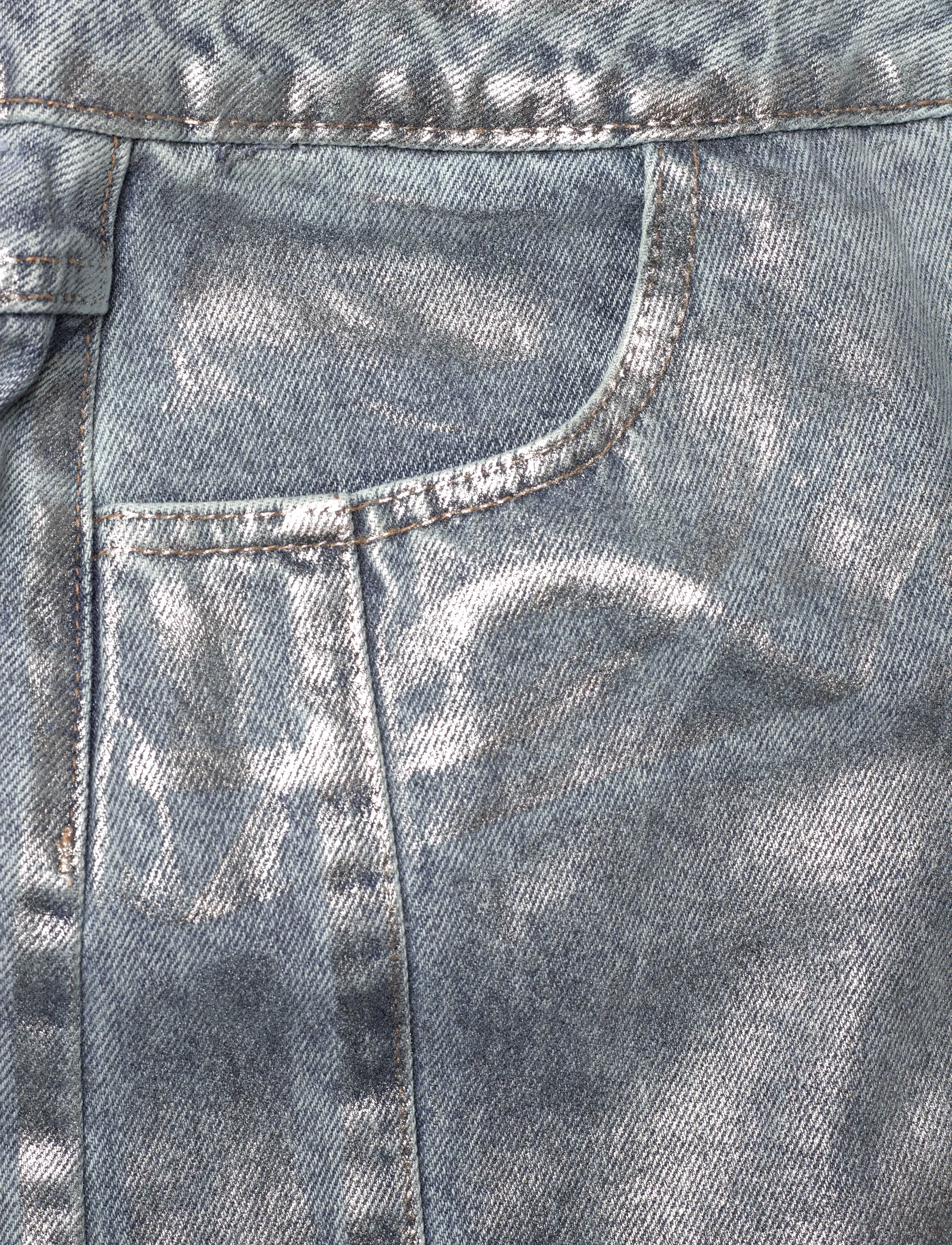 Gestuz - CoatyGZ short skirt - jeanskjolar - coated silver blue wash - 2
