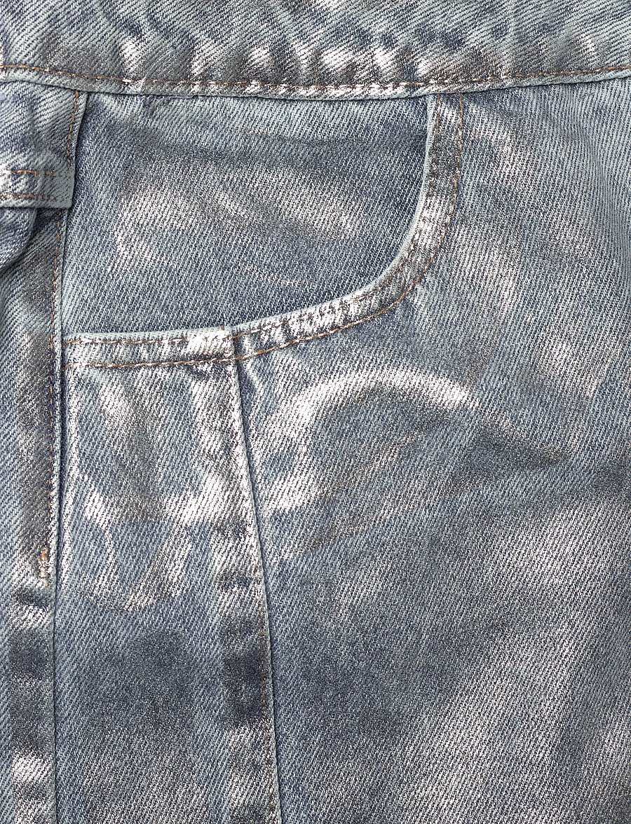 Gestuz - CoatyGZ short skirt - teksaseelikud - coated silver blue wash - 2