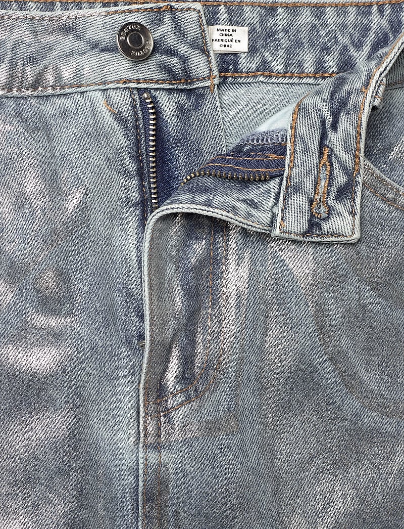 Gestuz - CoatyGZ short skirt - jeanskjolar - coated silver blue wash - 3