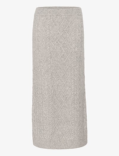 Gestuz AdieGZ skirt - Stickade kjolar - GREY MELANGE / grey
