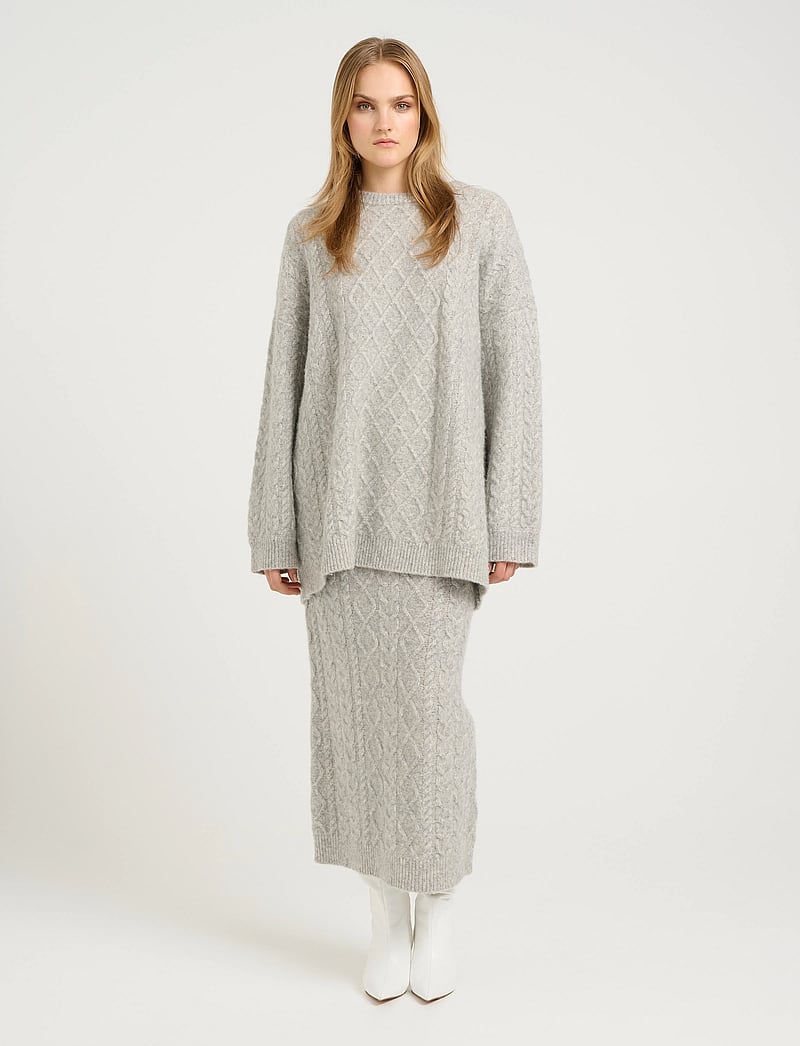 Gestuz - AdieGZ skirt - kootud seelikud - grey melange - 3