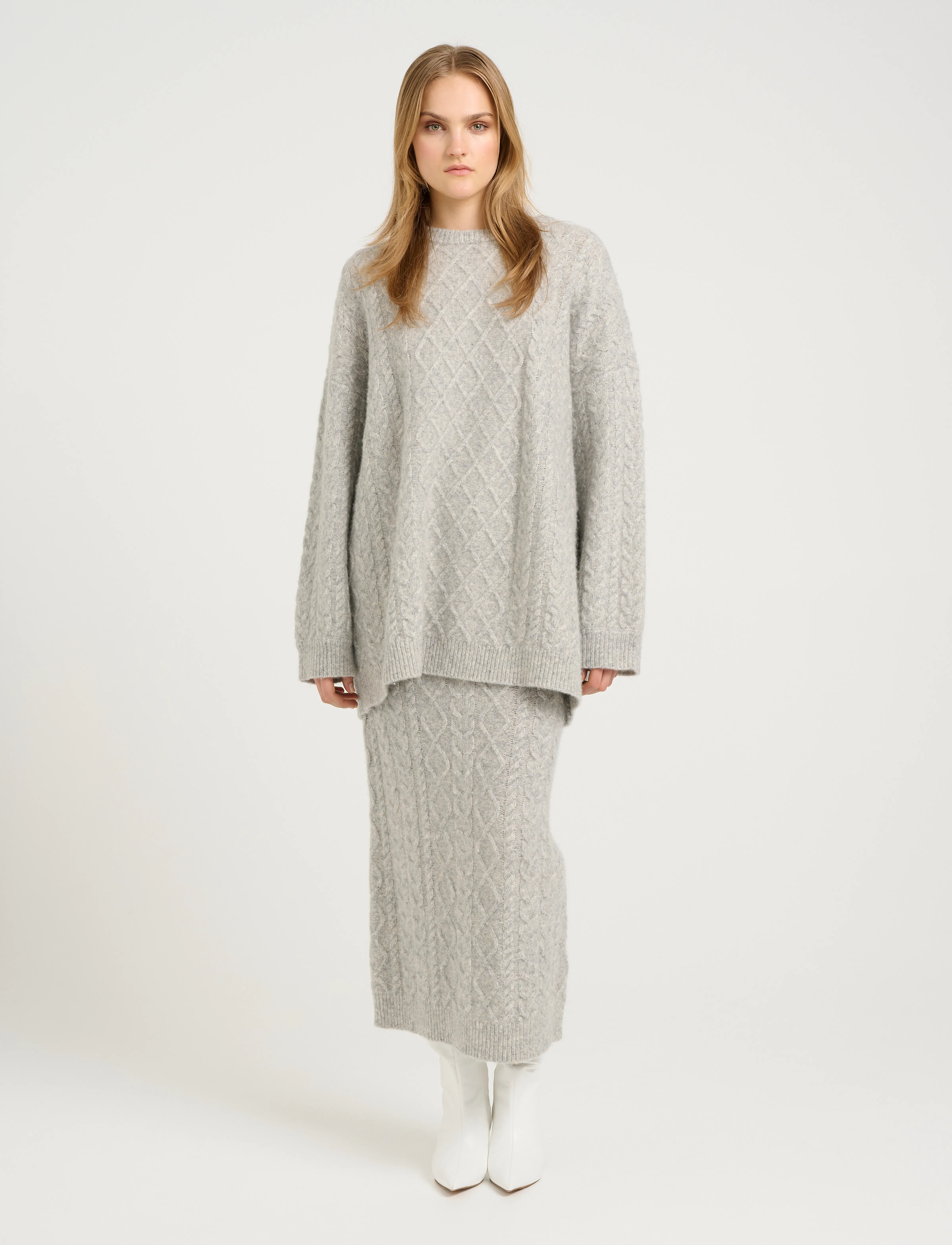 Gestuz - AdieGZ skirt - lange skjørt - grey melange - 3