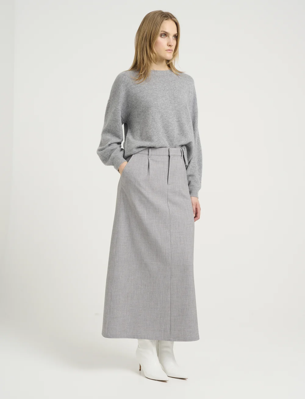 Gestuz - CallaGZ HW skirt - midi nederdele - grey melange - 3