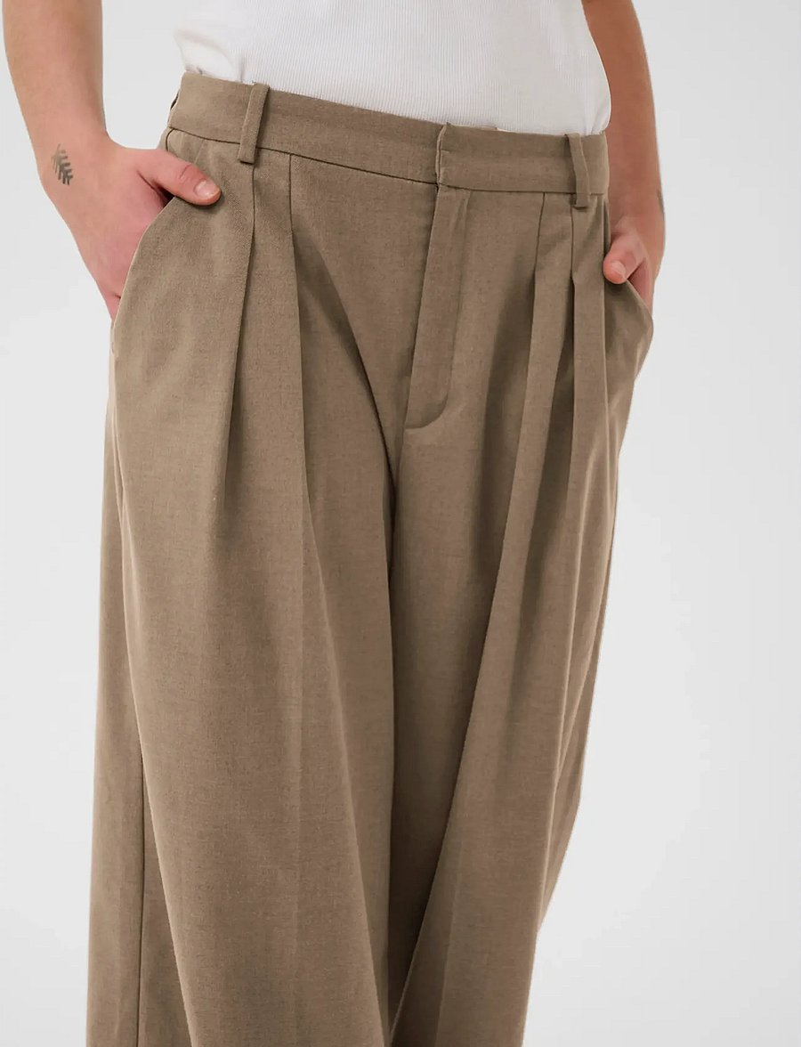 Gestuz - CaciaGZ HW pants - od garnituru - dark timberwolf melange - 4