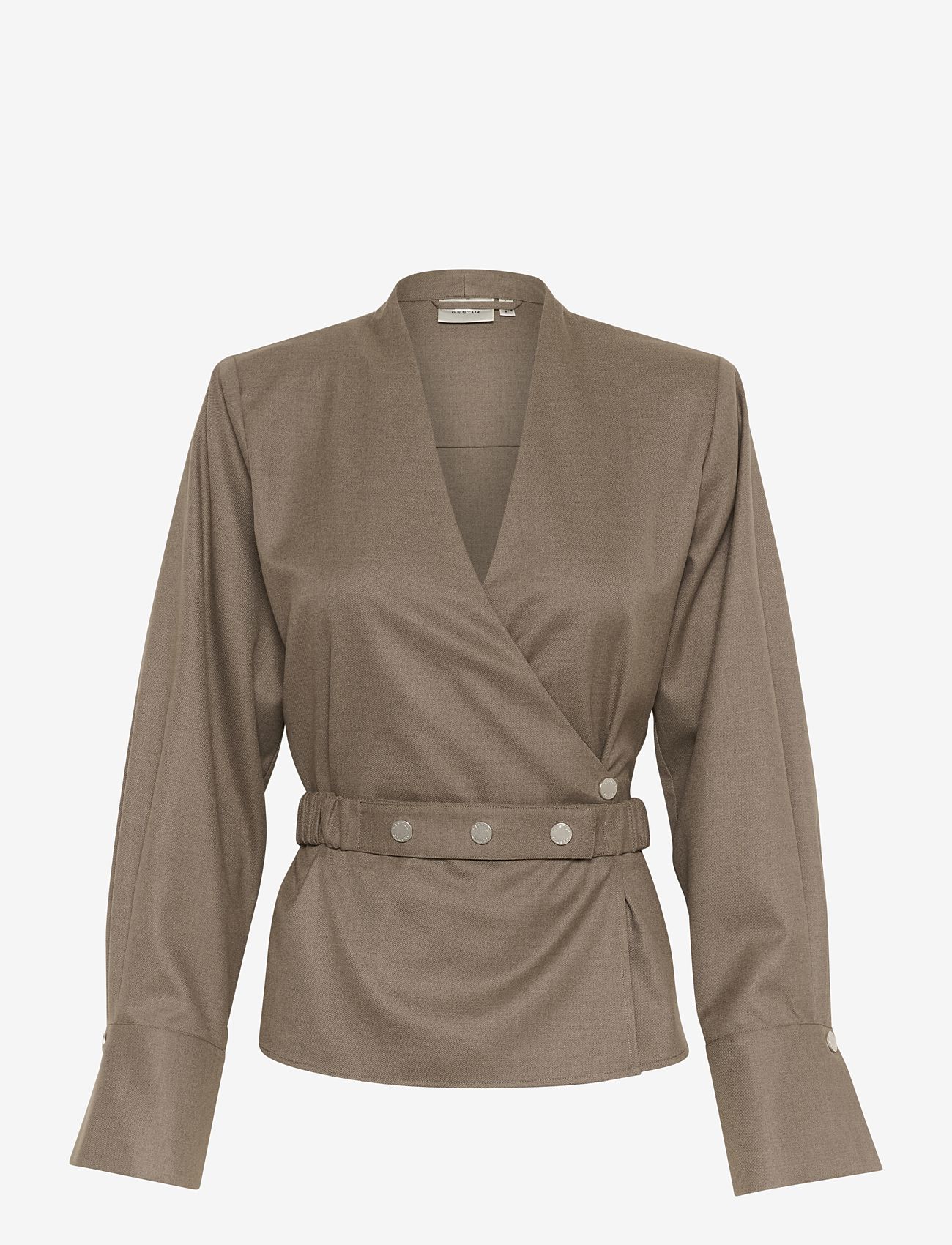 Gestuz - CaciaGZ blouse - long-sleeved blouses - dark timberwolf melange - 1