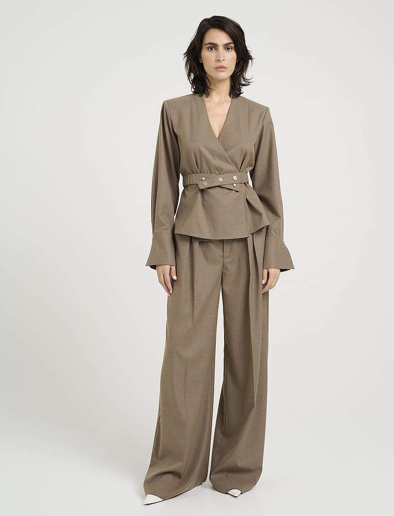 Gestuz - CaciaGZ blouse - dark timberwolf melange - 3