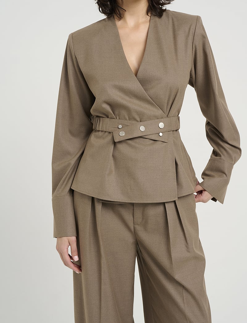 Gestuz - CaciaGZ blouse - dark timberwolf melange - 5