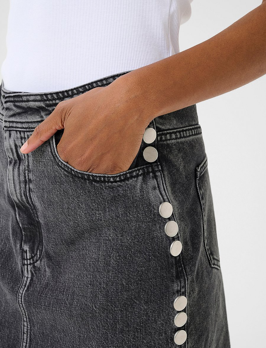Gestuz - ZuvaGZ short skirt - džinsiniai sijonai - dark grey washed - 5