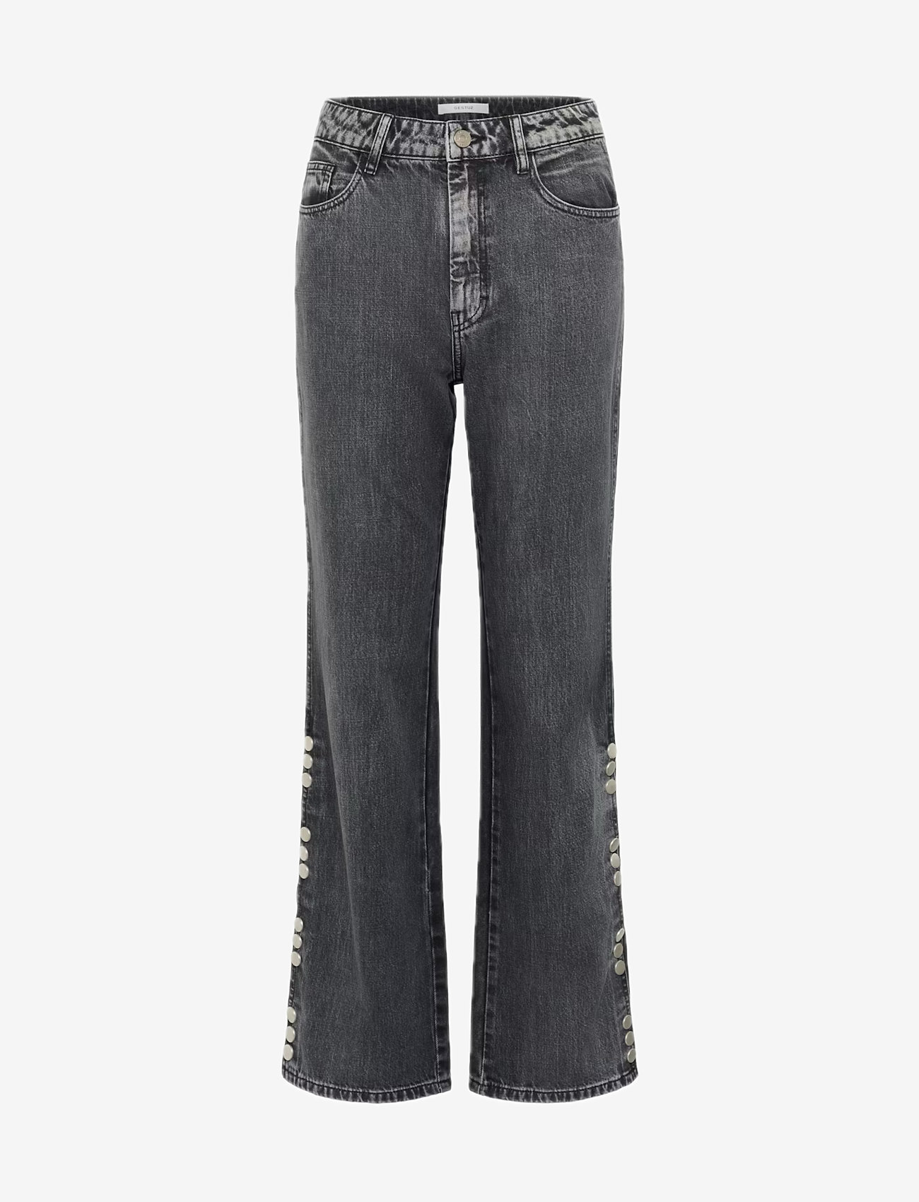 Gestuz - ZuvaGZ HW straight jeans - raka jeans - dark grey washed - 1