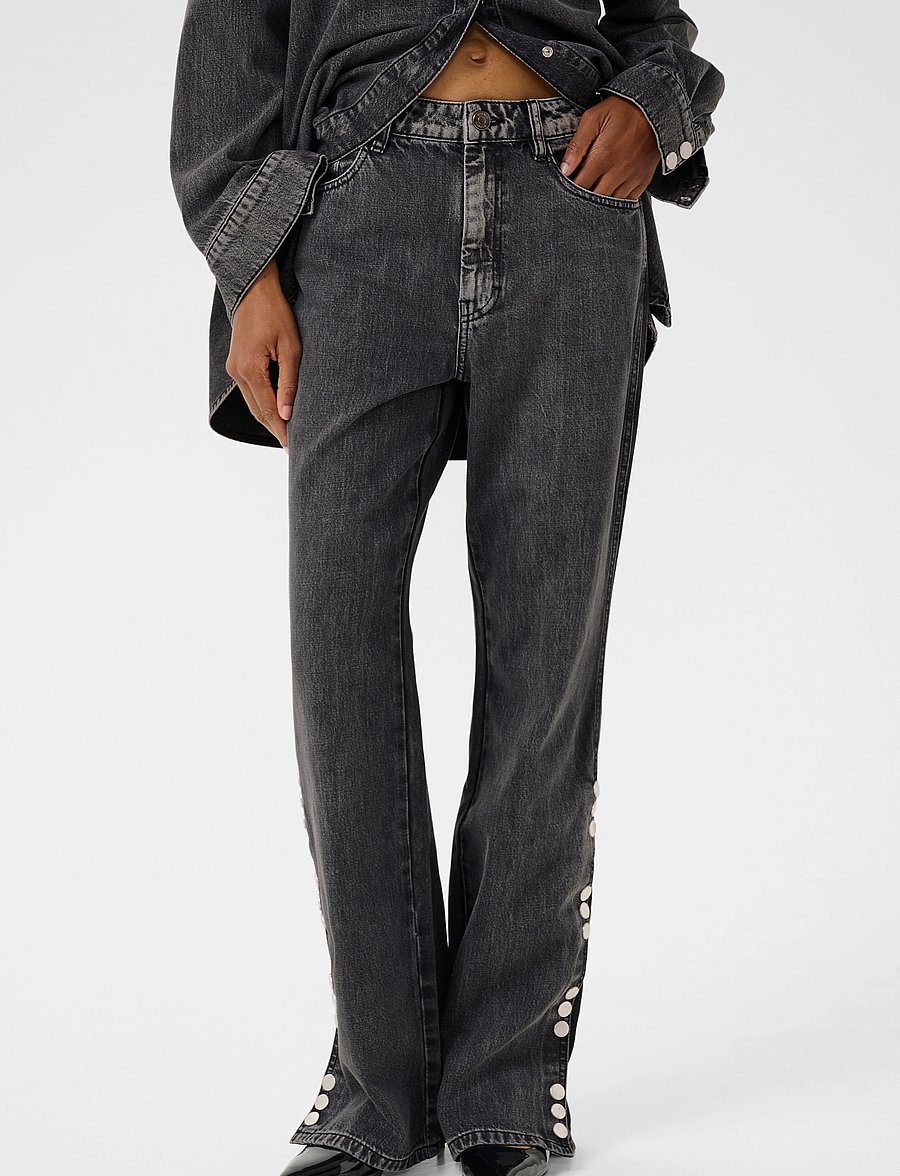 Gestuz - ZuvaGZ HW straight jeans - dark grey washed - 0