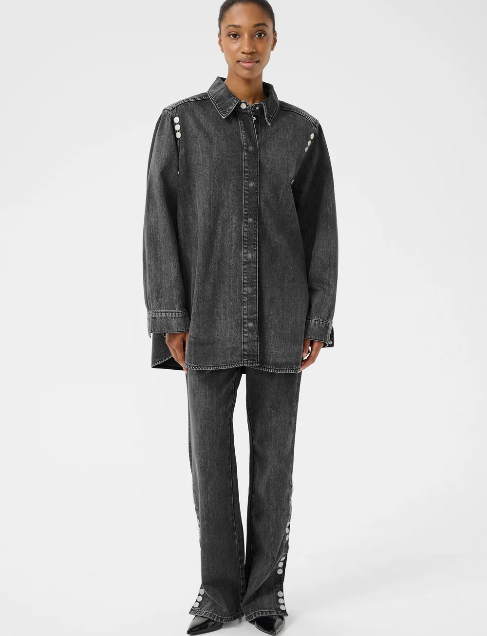 Gestuz - ZuvaGZ HW straight jeans - sirge säärega teksad - dark grey washed - 3