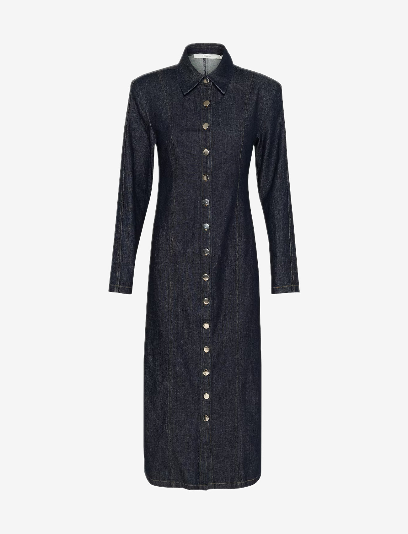 Gestuz - TilmaGZ LS long dress - hemdkleider - dark blue unwashed - 1