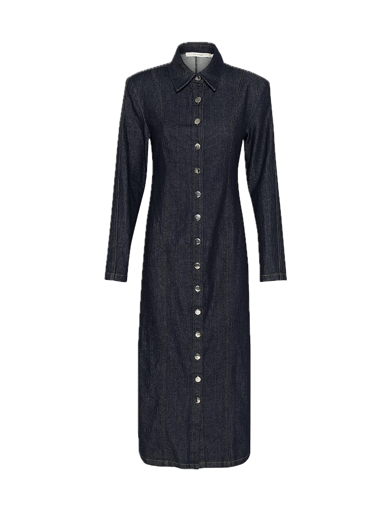 Gestuz - TilmaGZ LS long dress - hemdkleider - dark blue unwashed - 1