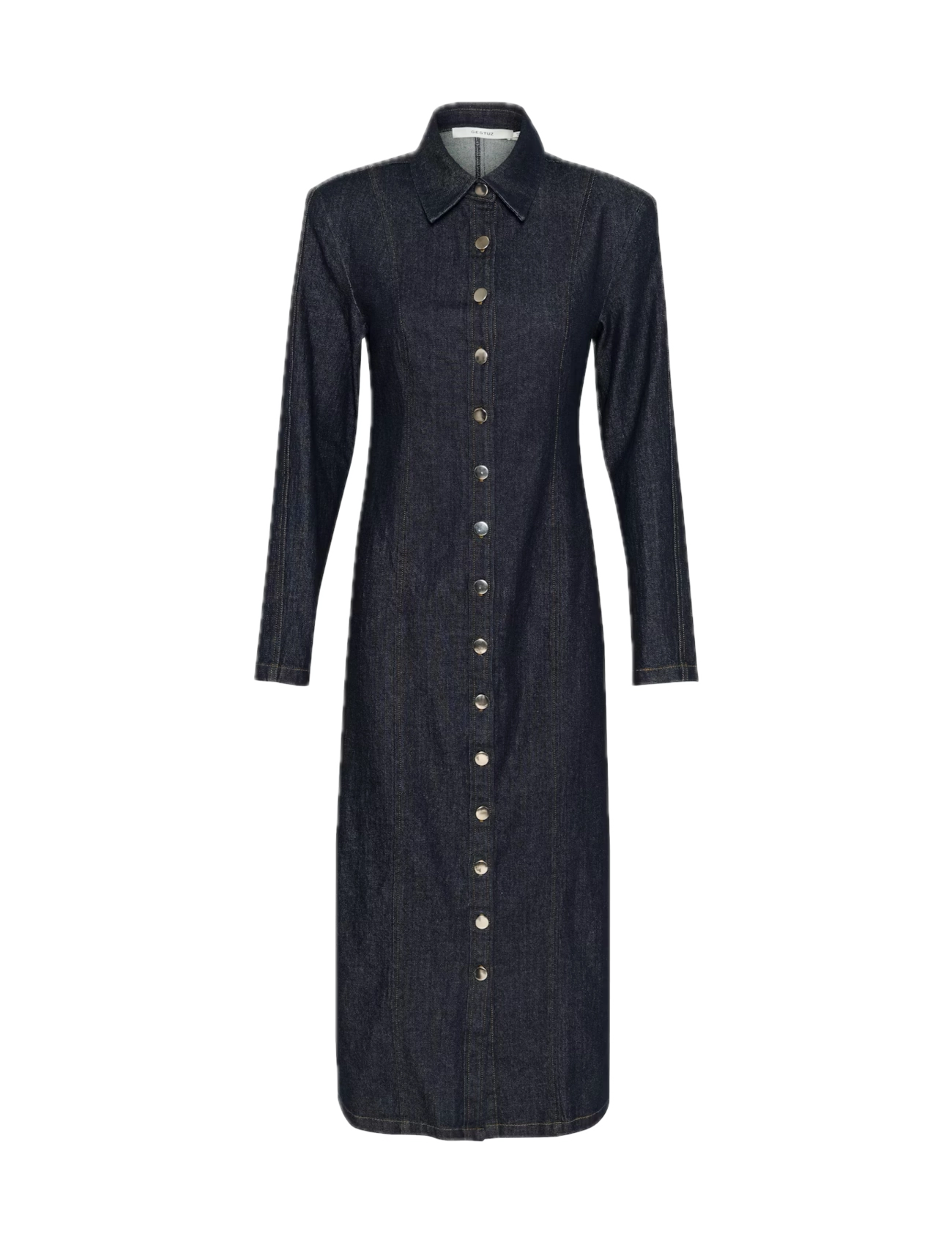 Gestuz - TilmaGZ LS long dress - overhemdjurken - dark blue unwashed - 1