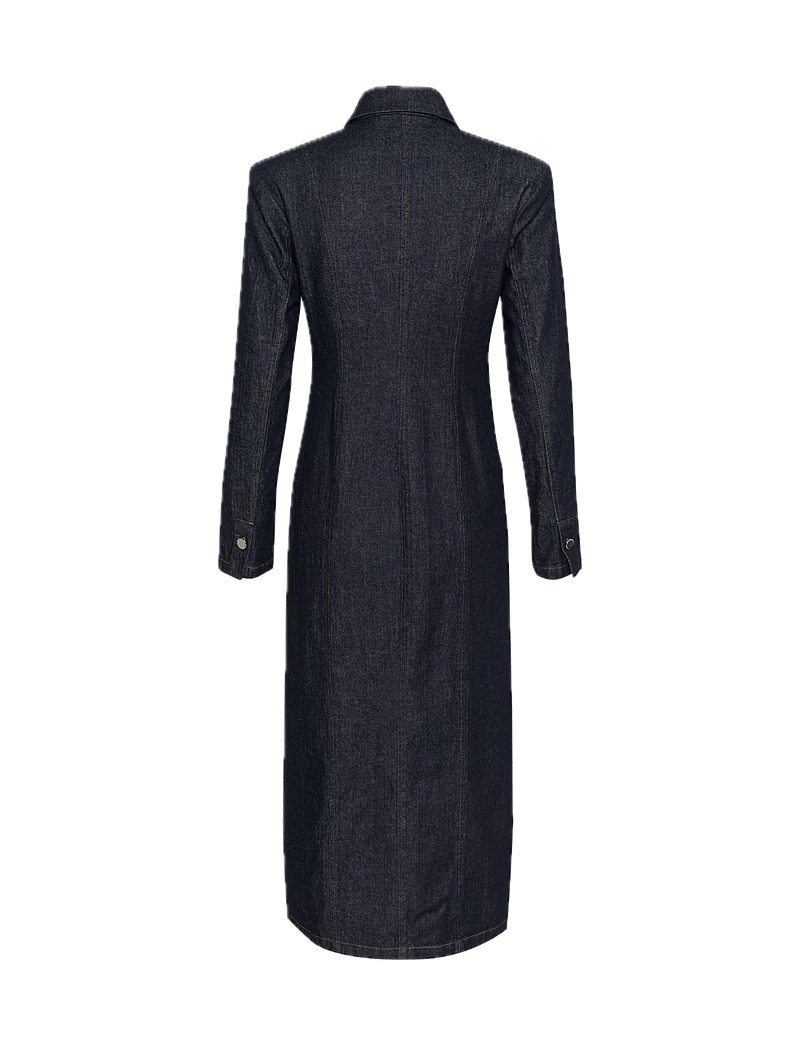 Gestuz - TilmaGZ LS long dress - hemdkleider - dark blue unwashed - 2