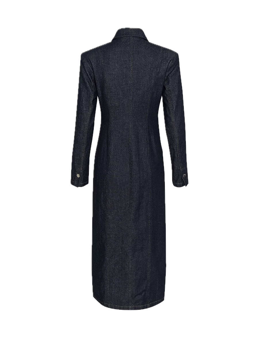 Gestuz - TilmaGZ LS long dress - overhemdjurken - dark blue unwashed - 2