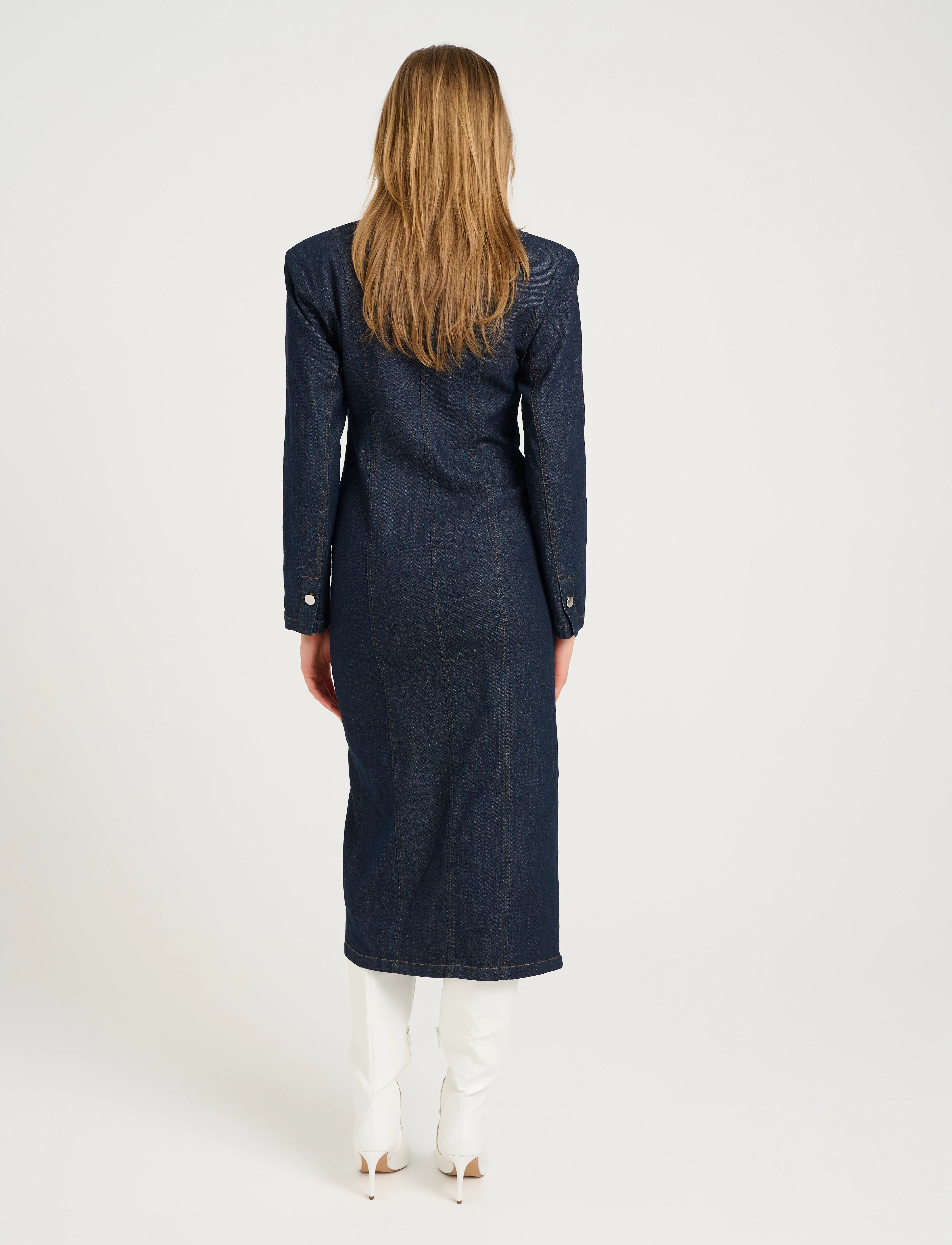 Gestuz - TilmaGZ LS long dress - overhemdjurken - dark blue unwashed - 3