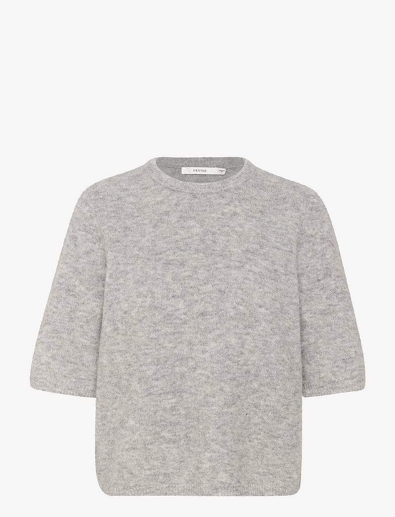 Gestuz - AlphaGZ ss tee NOOS - neulepuserot - light grey melange - 1