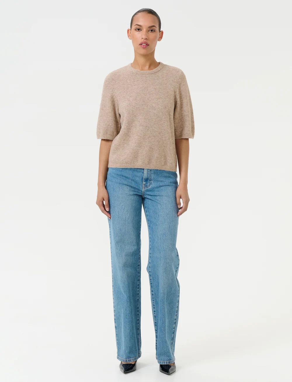 Gestuz - AlphaGZ ss tee NOOS - striktrøjer - warm sand melange - 3