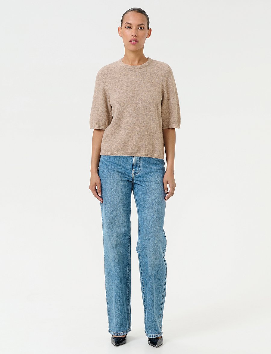 Gestuz - AlphaGZ ss tee NOOS - striktrøjer - warm sand melange - 3