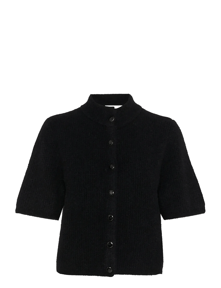 Gestuz - AlphaGZ ss short cardigan NOOS - strickjacken - black - 1