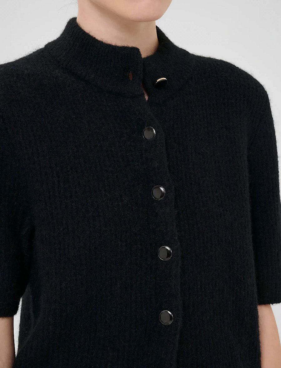 Gestuz - AlphaGZ ss short cardigan NOOS - strickjacken - black - 5