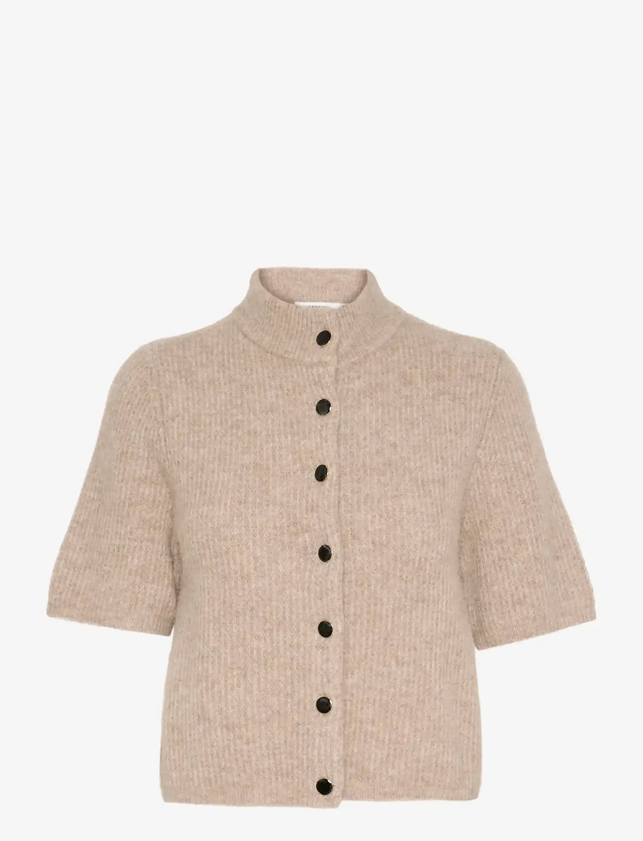 Gestuz AlphaGZ ss short cardigan NOOS - Cardigans - WARM SAND MELANGE / beige