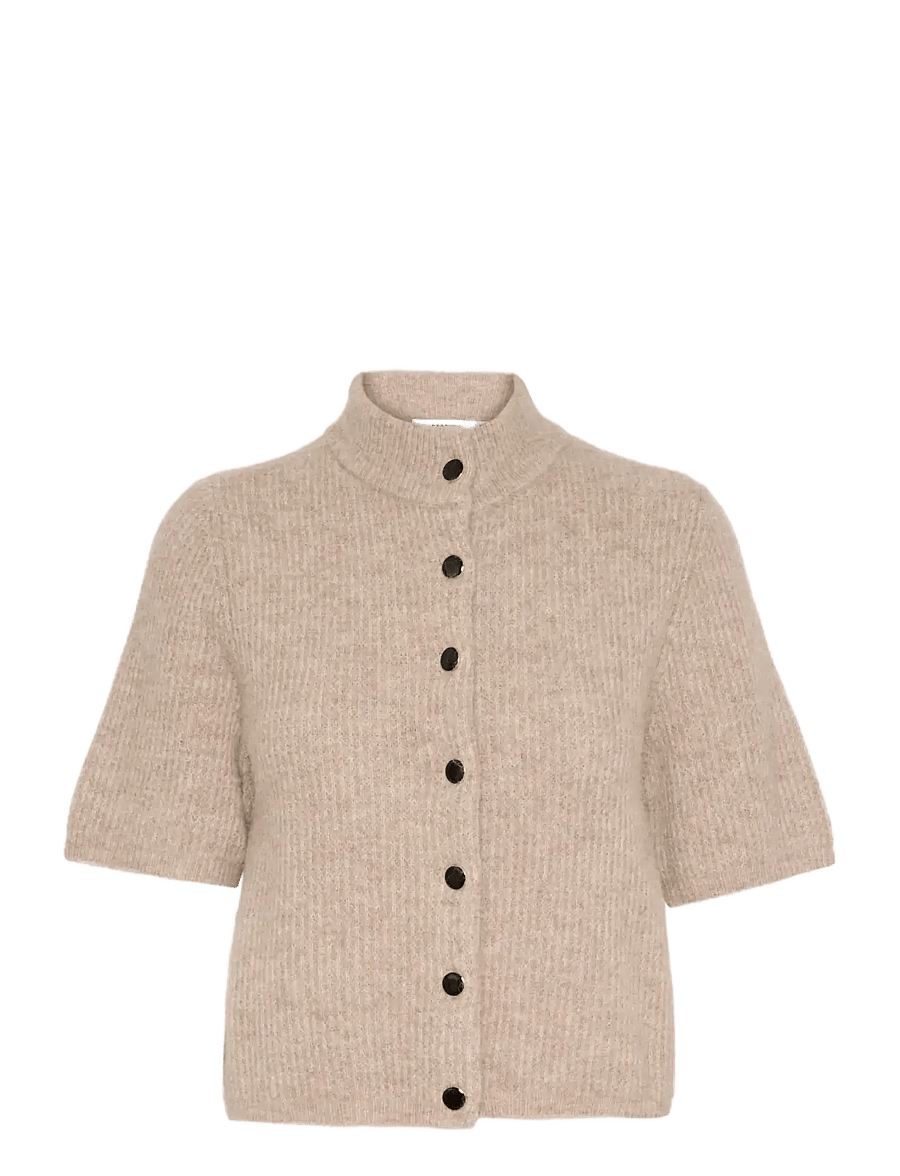 Gestuz - AlphaGZ ss short cardigan NOOS - cardigans - warm sand melange - 1