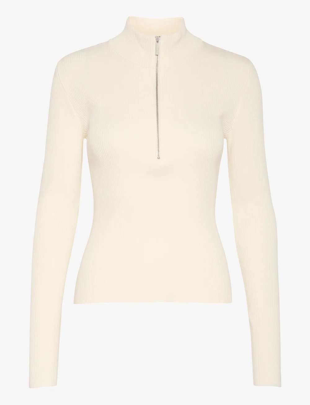 Gestuz - YasmiaGZ zipper pullover NOOS - striktrøjer - egret - 1