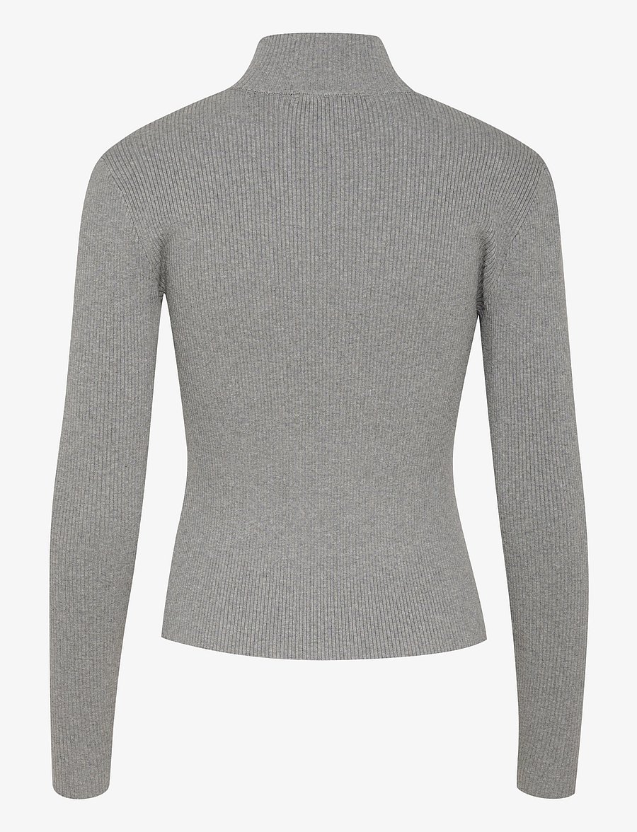 Gestuz - YasmiaGZ zipper pullover NOOS - pullover - grey melange - 2