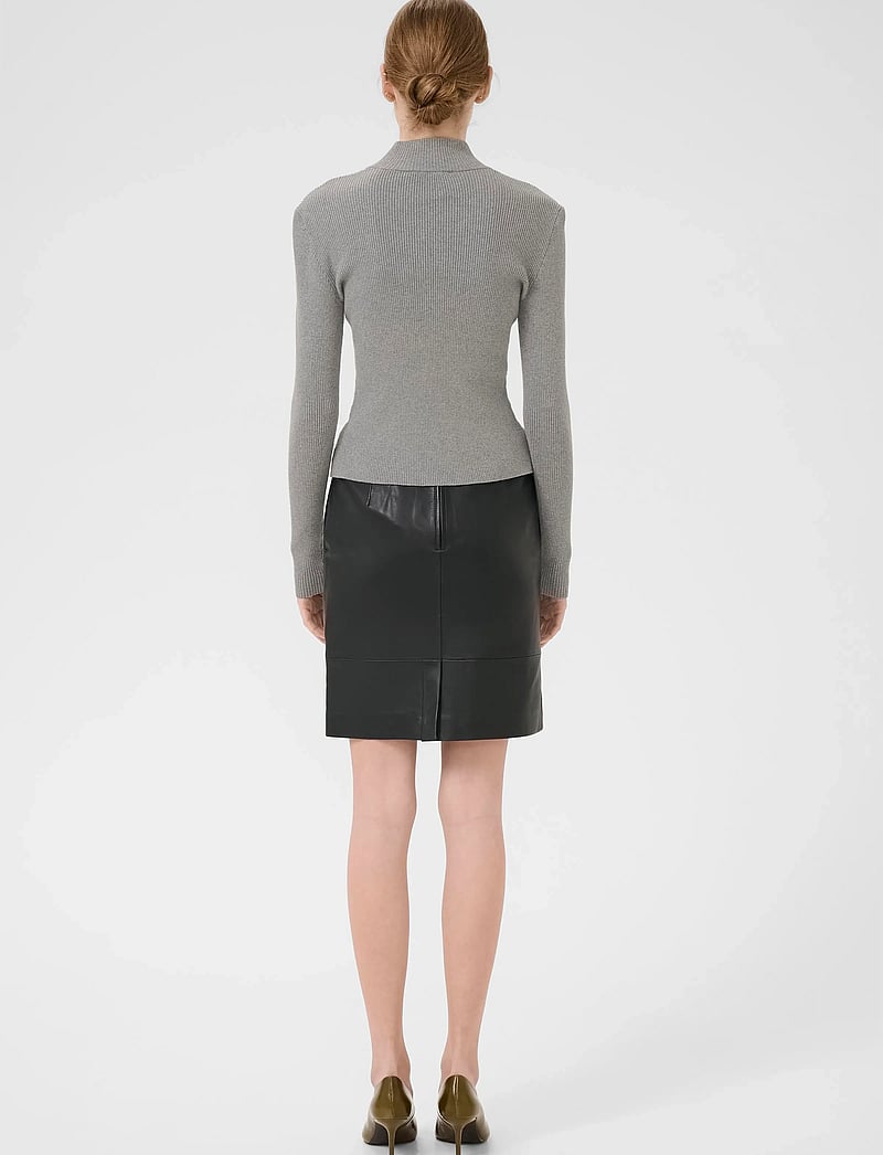 Gestuz - YasmiaGZ zipper pullover NOOS - neulepuserot - grey melange - 4