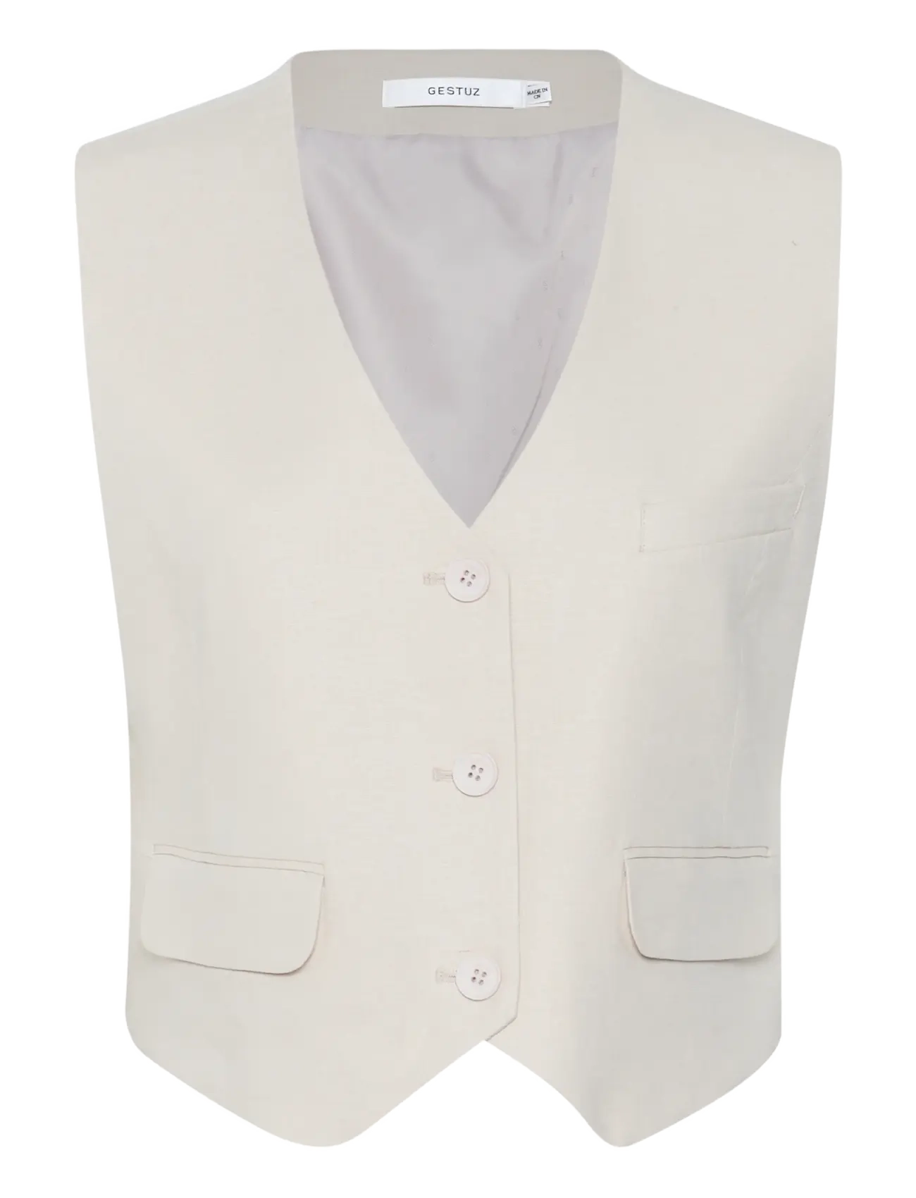GESTUZ Elarahgz Linen Weste Cream - 38 - Damen